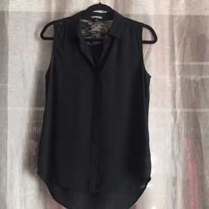 Black portofino sleeveless shirt